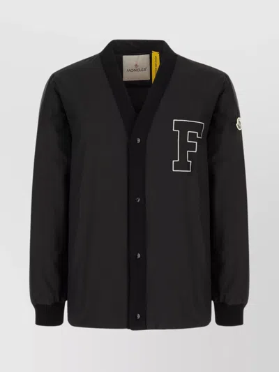 Moncler 7 Frgmt Down Jacket With Ribbed Cuffs And Hem In Black
