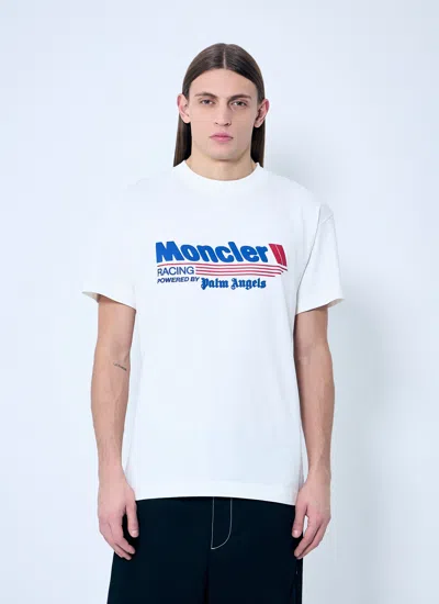 Moncler 8  Palm Angels Men Logo Print T-shirt In White