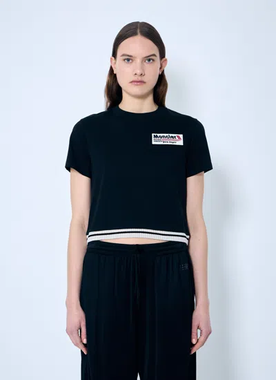 Moncler 8  Palm Angels Women Cropped Logo T-shirt In Black