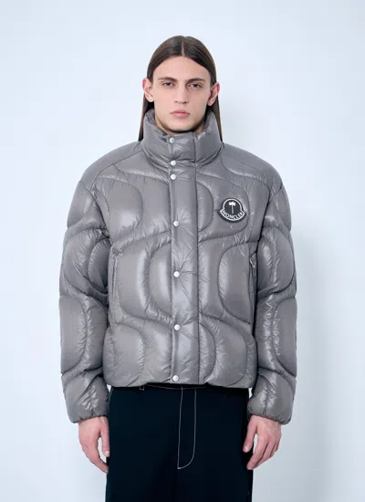 Moncler 8  Palm Angels Women Haunani Short Down Jacket In Gray