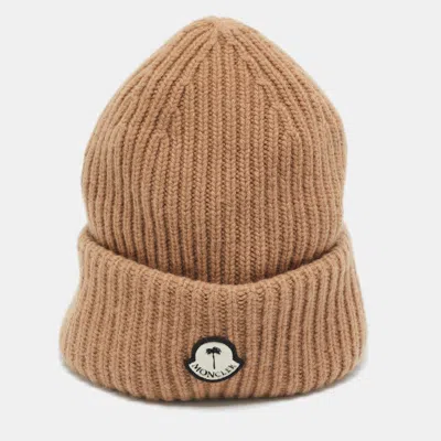 Pre-owned Moncler 8 Palm Angels Light Brown Wool Beanie