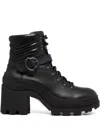 Moncler 80mm Buckle Lace-up Ankle Boots In Black