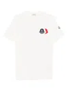 Moncler Cotton T-shirt With Ribbed Crew Neck And Signature Logo Patches In White