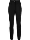 Moncler Slim Fit Stretch Fabric Trousers With Belt Loops And Side Pockets In Black