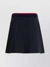 Moncler A-line Box-pleat Skirt Contrasting Waistband In Blue