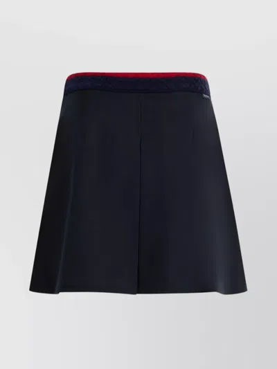 MONCLER A-LINE BOX-PLEAT SKIRT CONTRASTING WAISTBAND