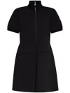 Moncler Stretch Cotton Blend Piquet Polo Dress In Black