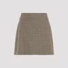 Moncler Beige & Green Wool Mini Skirt In Miscellaneous