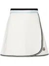 MONCLER A-LINE TENNIS SKIRT WITH LOGO PATCH IN WHITE FOR WOMEN