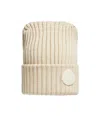 Moncler A Woolen Hat Affixed To The Logo In Nude