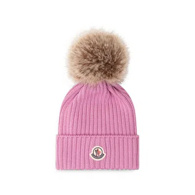 Moncler A9327 Virgin Wool Ribbed Knit Beanie In Multi