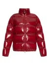 Moncler Abbadia Long-sleeved Down Jacket In Red