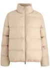 Moncler White Abbadia Short Down Jacket In Beige