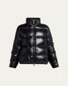 Moncler Abbadia Short Down Jacket High Collar In Black