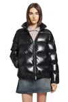 Moncler Abbadia Short Down Jacket High Collar In Black