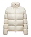 Moncler Abbadia Short Down Jacket High Collar In Neutral