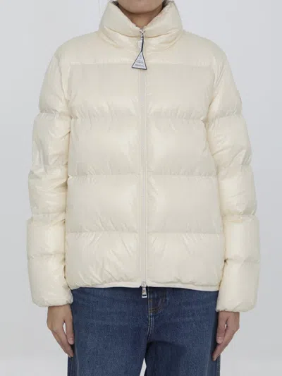 Moncler Abbadia Short Down Jacket In Beige