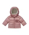 Moncler Abbaye Logo-embroidered Down Jacket In Pink