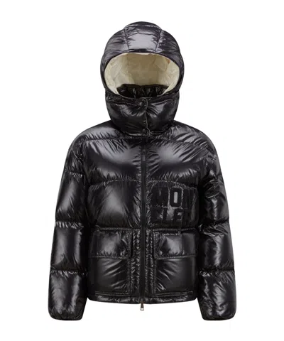 Moncler Abbaye Short Down Jacket In Animal Print
