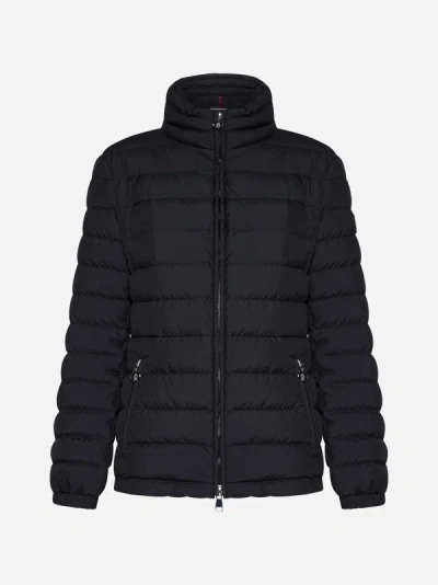 Moncler Blue Abderos Quilted Down Jacket In Black