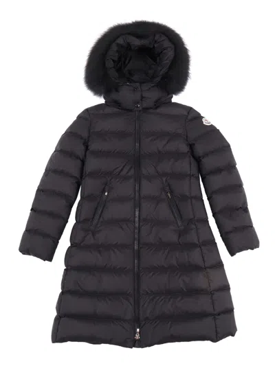 Moncler Kids' Abelle Long Coat In Black