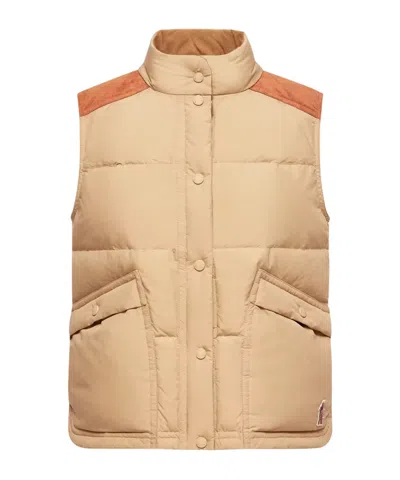 Moncler Aberes Down Gilet In Brown