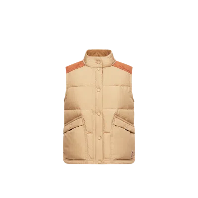 Moncler Doudoune Sans Manches Aberes, Femme, Beige, Taille: 2 In Neutral