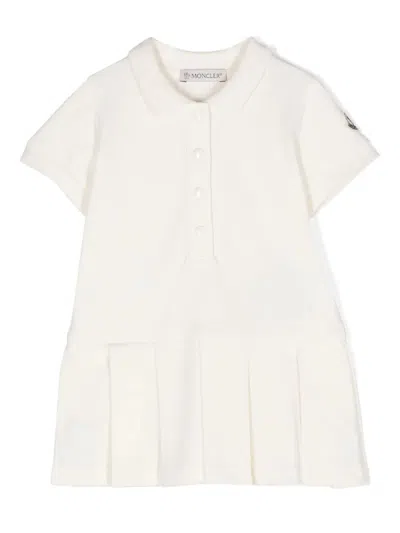 Moncler Kids' Cotton Piqué Polo Shirt Dress In Neutral