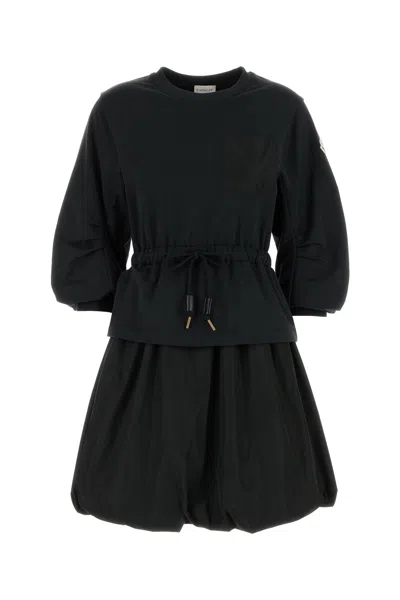 MONCLER MONCLER BLACK COTTON SWEATSHIRT DRESS