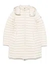 Moncler Off White Igelong Hooded Long Jacket In Light Beige
