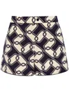 Moncler Abstract-print Cotton Shorts In Blau