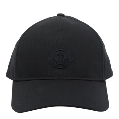Moncler Logo Baseball Cap In Black
