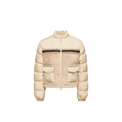 Moncler Bomber En Duvet Achillee En Teddy, Femme, Beige, Taille: 1 In Sand