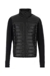 Moncler Ack Stretch Polyester Blend Cardigan In Black