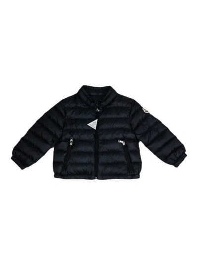 Moncler Kids' Acorus 100 Gram Down Jacket With Zip Closure And Elasticated Cuffs And Bottom In Blu