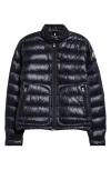 Moncler Acorus Lightweight Nylon Down Jacket In Blue