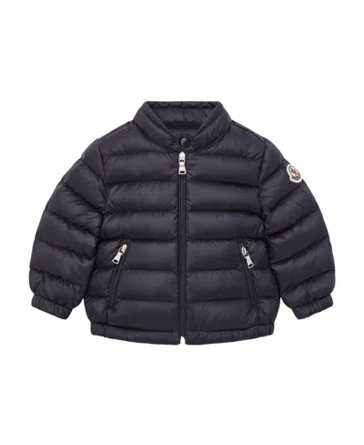 Moncler Acorus Logo Affixed Down Jacket In Blue