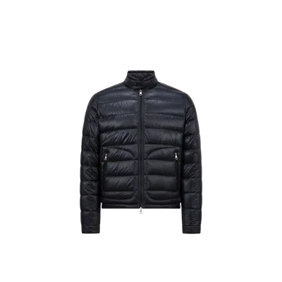 MONCLER ACORUS PACKABLE SHORT DOWN JACKET, MEN, BLUE, SIZE: 6