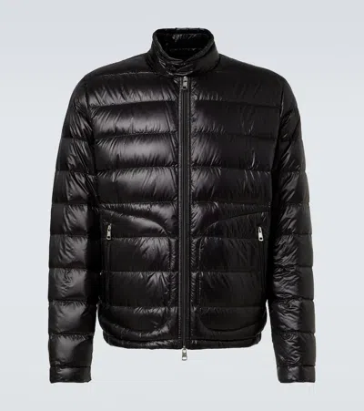 Moncler Men's Acorus Nylon Puffer Moto Jacket In Black