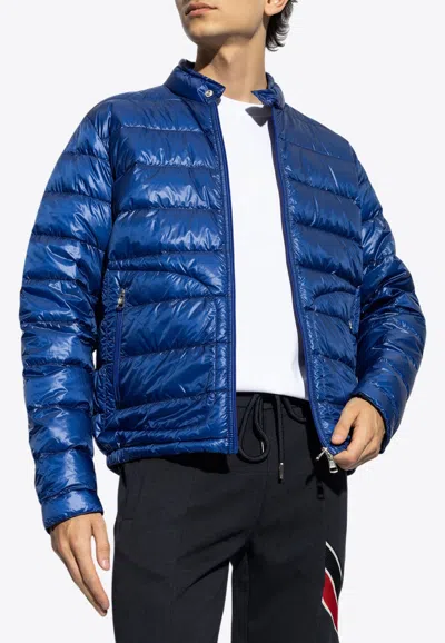 Moncler Acorus Zip-up Down Jacket In Blue