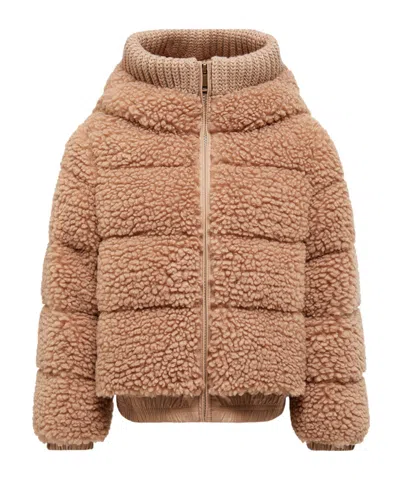 Moncler Adalbertas Teddy Hooded Down Jacket In Black
