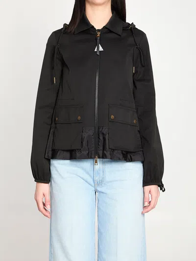 Moncler Adenium Polyester Cotton Jacket In Black