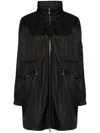 Moncler Logo Patch Windbreaker Jacket In Black