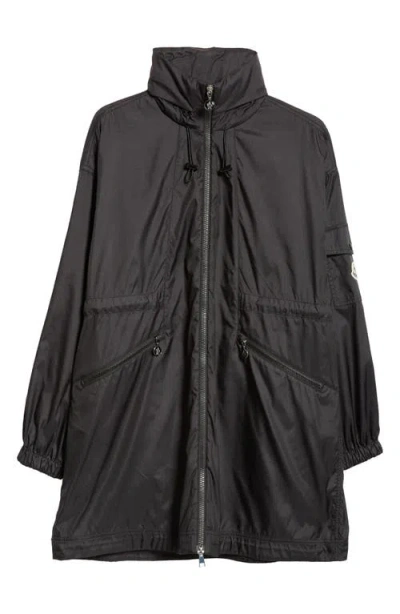 Moncler Adhemar Longline Hooded Parka In Black
