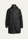 Moncler Adhemar Water-repellent Long Parka Jacket In Black
