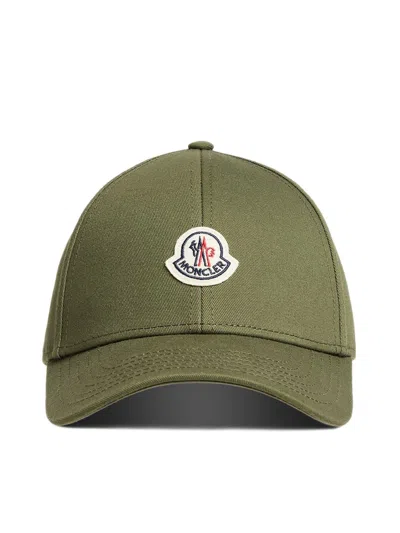 Moncler Adjustable Cotton Gabardine Bucket Hat In Green