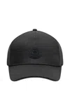 Moncler Adjustable Cotton Lined Hat With Rubber Logo Patch In Black