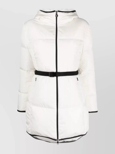 Moncler Adjustable Hood Waistband Jacket In White