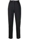 Moncler Adjustable-waist Straight-leg Trousers In Black