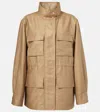 Moncler Agax Linen And Cotton Jacket In Beige